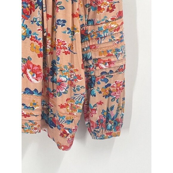 Tolani Floral Blouse Embroidered Boho Sz Large Boho Cottagecore Artsy - Picture 2 of 6